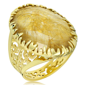 Alex Soldier Fine Lace Ring with Rutilated Quartz