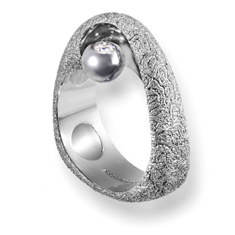 Diamond White Gold Modern Art Ring