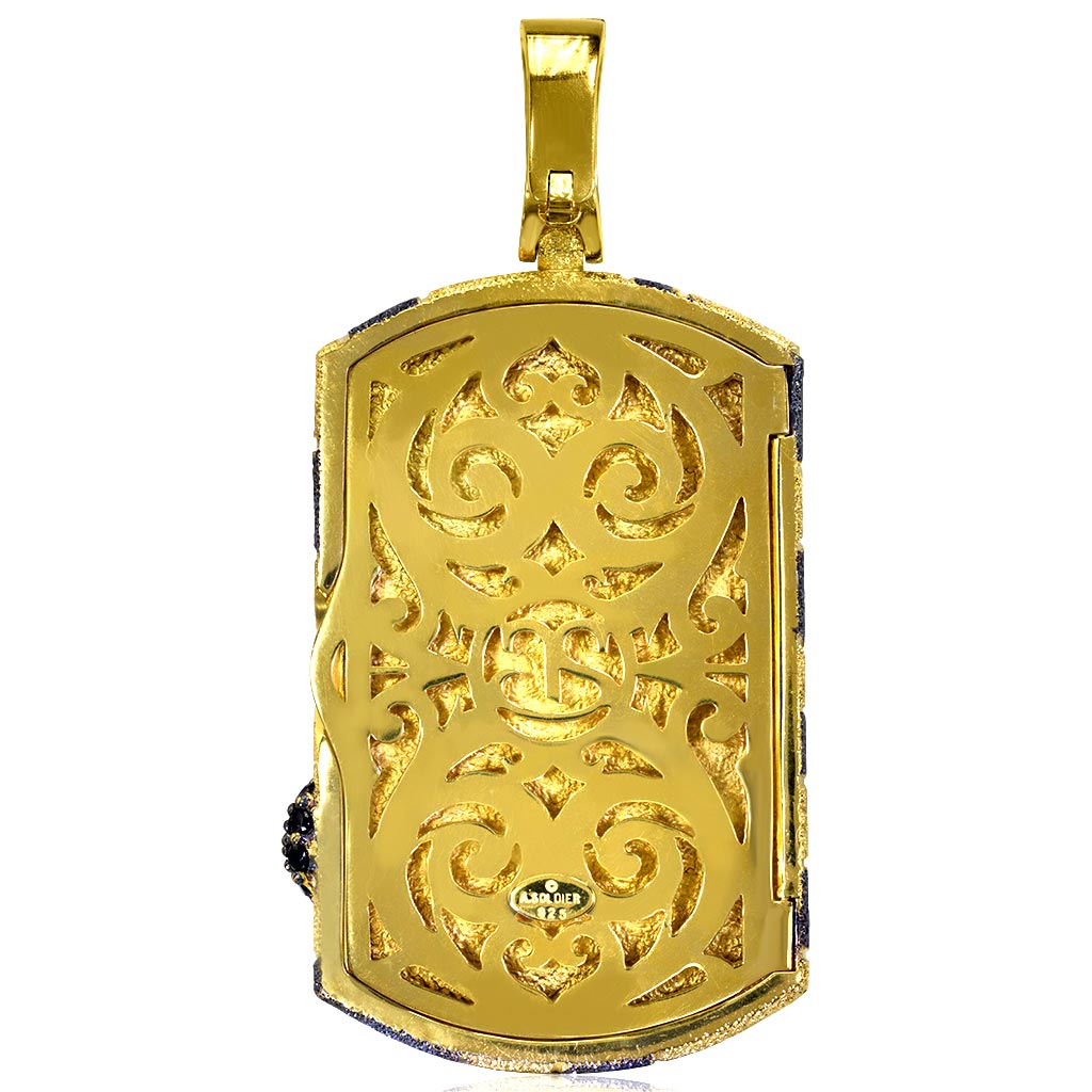 Silver Volna Tag Pendant/Locket with Spinel &nd...