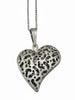 Gold heart-shaped pendant on a chain against a white background