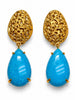 Silver Turquoise Meteorite Drop Earrings