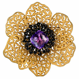 Alex Soldier Amethyst Coronaria Brooch Pendant