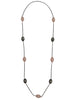 Silver Meteorite Necklace with Rose Quartz