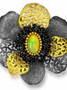 Silver Coronaria Brooch/Pendant with Opal & Spinel