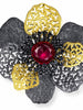 Silver Coronaria Brooch/Pendant with Sapphire & Spinel