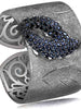 Silver Leaf Cuff Bracelet with Spinel
