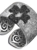 Spinel Sterling Silver Black Rhodium Crossroad Pattern Cuff Bracelet
