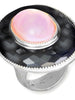 Silver Galactica Ring with Rose Quartz, Mother of Pearl & Hematite