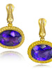 Amethyst And Yellow Sapphires Cocktail Earrings In Yellow Gold