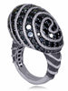 Gold Fine Lace Ring with Black Diamonds