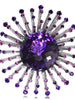 AMETHYST, TOURMALINE, AND DIAMOND ASTRA BROOCH IN WHITE GOLD