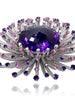 AMETHYST, TOURMALINE AND DIAMOND ASTRA RING IN WHITE GOLD