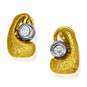 Diamond Gold Modern Art Earrings