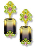 Lemon Smoky Quartz Peridot Topaz Sapphire Diamond Gold Blossom Earrings