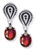 Garnet Spinel White Gold Twist Earrings