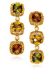 Tourmaline Diamond Gold Byzantine Drop Earrings