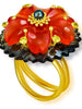 Alex Soldier Gold Blossom Ring with Carnelian & Rutilated Quartz