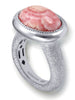 Rhodochrosite Cocktail Ring In White Gold
