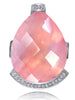 Rose Quartz Diamond White Gold Swan Ring