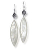 Silver Meteorite Drop Earrings with Mother Of Pearl