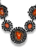 Fire Opal Coral Diamond Spinel Sterling Silver Necklace