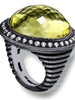 Lemon Quartz Diamond Oxidized Sterling Silver Symbolica Ring