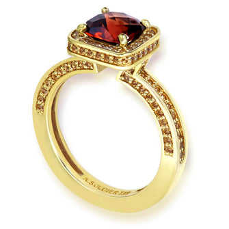 Eternal Love Garnet Gold Engagement Ring