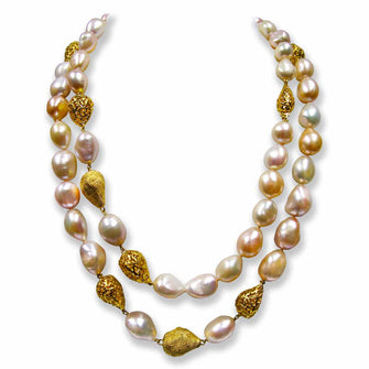 Alex Soldier Meteorite Golden Pearl Necklace
