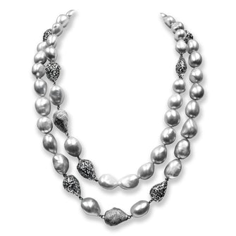 Alex Soldier Grey Pearl Meteorite Necklace