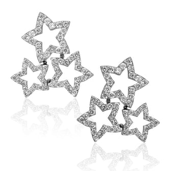 Alex Soldier Trinity Diamond Star Stud Earrings