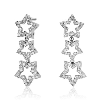 Alex Soldier Trinity Star Diamond Drop Earrings