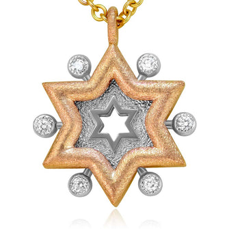 Alex Soldier Diamond Star of David in Rose and White Gold