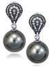 Alex Soldier Gold Twist Petite Earrings With Tahitian Pearls & Diamonds