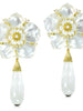 Alex Soldier Blossom Convertible Earrings with Quartz & Carved Mother Of Pearl