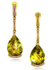 LEMON CITRINE AND PINK SAPPHIRES YELLOW GOLD SWAN DROP EARRINGS