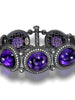 JAPANESE AMETHYST AND WHITE TOPAZ SYMBOLICA BRACELET IN OXIDIZED SILVER