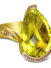 LEMON CITRINE AND PINK SAPPHIRES YELLOW GOLD SWAN RING