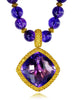 AMETHYST AND YELLOW SAPPHIRE ROYAL NECKLACE PENDANT IN YELLOW GOLD
