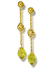 LEMON CITRINE AND GOLD METEORITE DROP EARRINGS