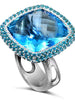 BLUE AND PARAIBA TOPAZ ROYAL RING IN WHITE GOLD