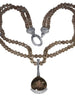 SMOKY QUARTZ AND DIAMOND WHITE GOLD SWAN NECKLACE