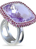 ROSE DE FRANCE AMETHYST AND LAVENDER GARNETS ROYAL RING IN WHITE GOLD