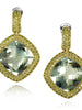 GREEN AMETHYST AND PERIDOT ROYAL DROP EARRINGS IN YELLOW GOLD