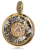 SMOKY TOPAZ AND DIAMOND GOLD TALISMAN PENDANT NECKLACE