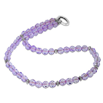 ROSE DE FRANCE AMETHYST BEAD NECKLACE IN WHITE GOLD