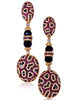 RUBY AND DIAMOND ROSE GOLD FINE LACE DROP EARRINGS