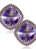 ROSE DE FRANCE AMETHYST AND LAVENDER GARNETS ROYAL EARRINGS IN WHITE GOLD