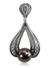 WHITE GOLD TWIST PENDANT WITH TAHITIAN PEARL, DIAMONDS AND CONTRAST TEXTURE