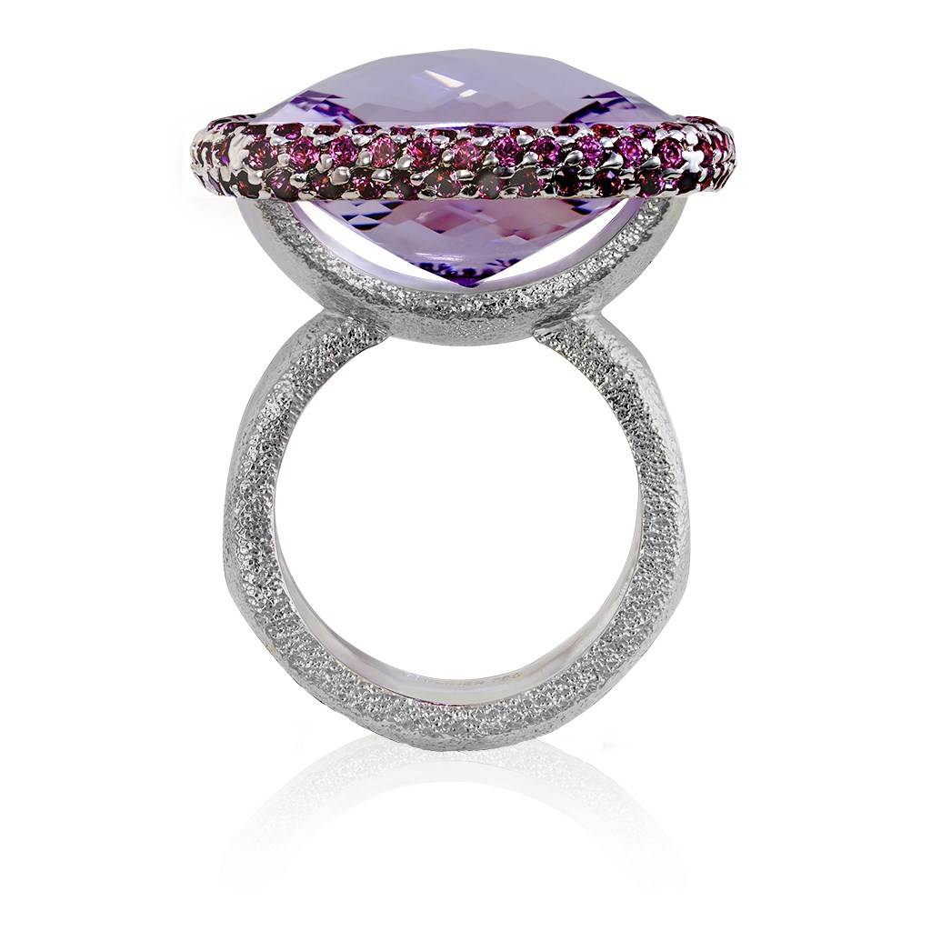 Gold Royal Ring with Amethyst & Lavender Garnet...