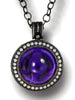 JAPANESE AMETHYST AND WHITE TOPAZ SYMBOLICA PENDANT NECKLACE IN OXIDIZED SILVER
